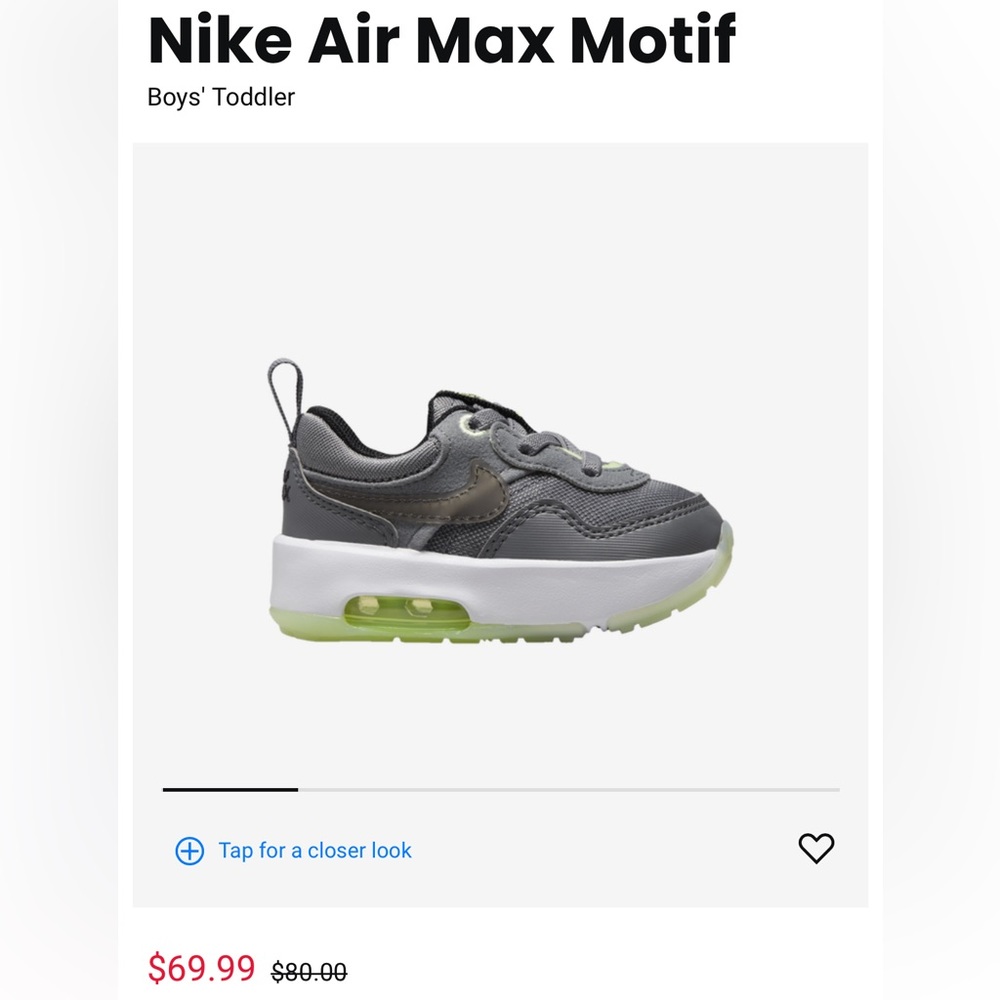 New With Box Nike Air Max Toddler Sneakers